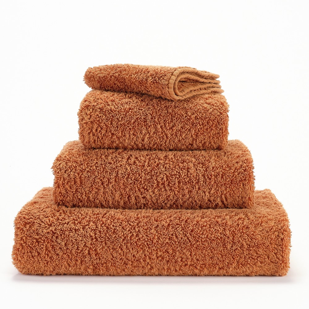 Super Pile Plain Bathroom Towels by Designer Abyss & Habidecor 737 in Caramel Brown